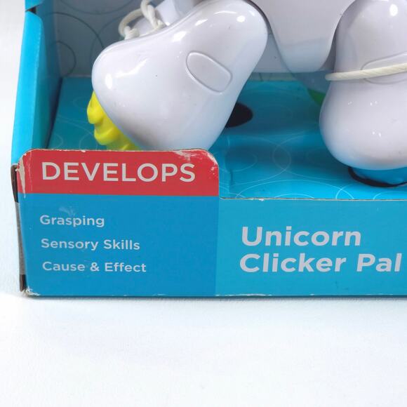 Fisher-Price Unicorn Clicker Pal Toy Rainbow White Ages 6 to 36 Months Brand New - Picture 2 of 8